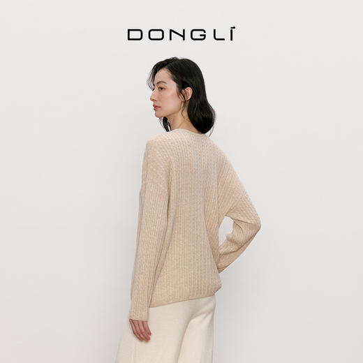 东黎 • 我不被驯化 小山羊绒女士秋季绞花套衫 5164 商品图3