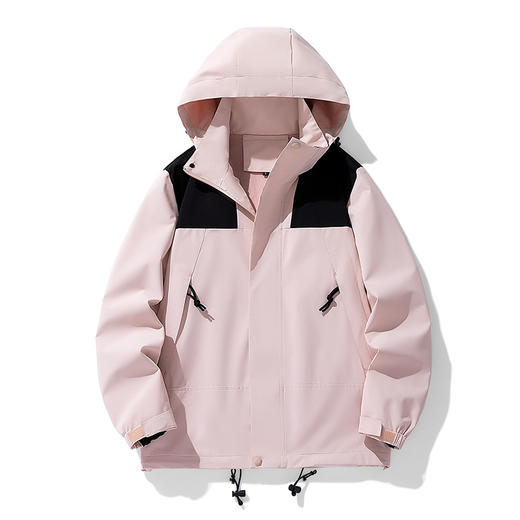 拼接冲锋衣男女秋冬新款连帽青年户外运动休闲防风情侣百搭外套潮 商品图6