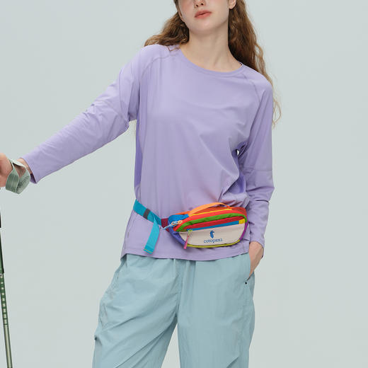 跃牌【周游世界】秋冬新款瑜伽服女户外徒步拼色透气长袖T恤TP0990 商品图2