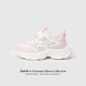 笛莎Deesha 女童童鞋2025冬季新款加绒低帮运动鞋