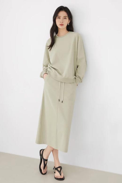 DUIBAI对白 草绿色休闲卫衣半裙套装 21173 商品图0