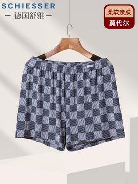 【棋盘格经典阿罗裤】SCHIESSER德国舒雅男士阿罗裤莫代尔格子印花家居短裤宽松裤衩39/26138X