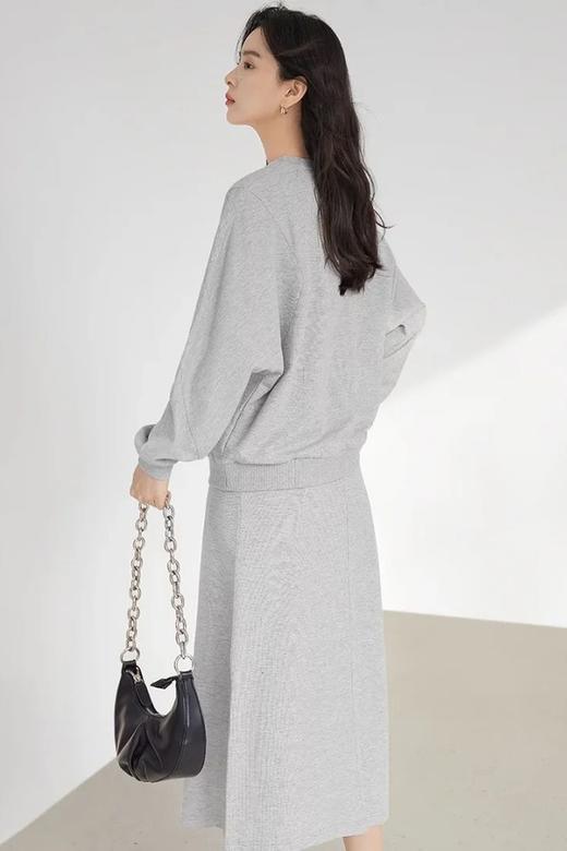 DUIBAI对白 灰色休闲卫衣半裙套装 21161 商品图5