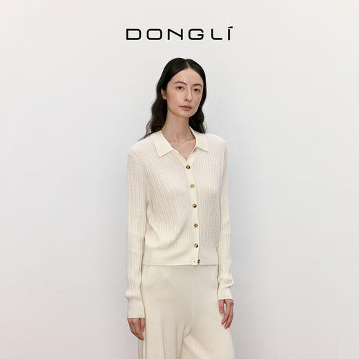 东黎 • 我不被驯化 小山羊绒女士秋季绞花开衫 5165 商品图5