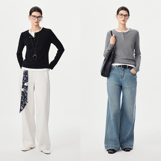 棉仓366601029-亨利假两件T恤 商品图4