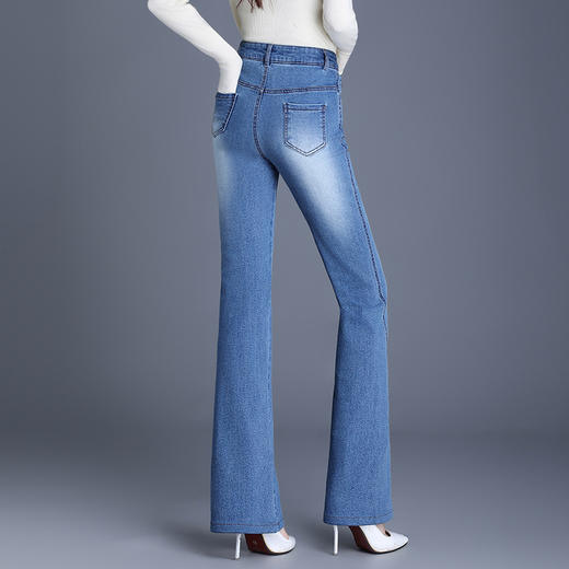 QYM 9854-Y牛仔棉裤高腰喇叭裤宽松休闲裤 商品图2