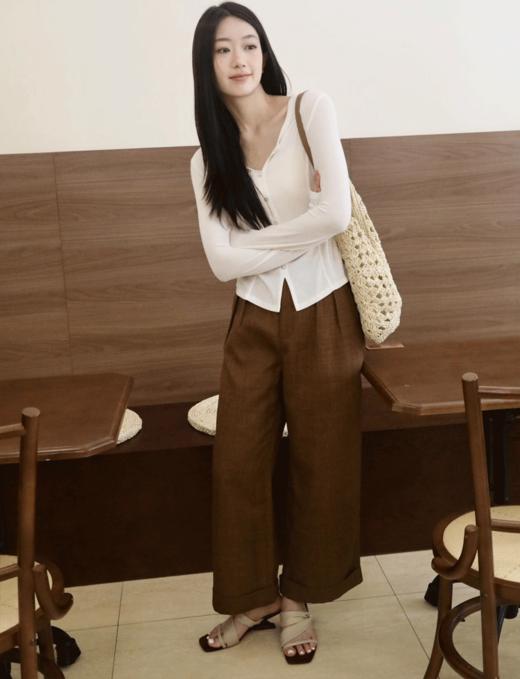 布朗尼卷边阔腿裤 ｜ 把浓郁秋色穿在身上，时髦又高级，大牌级品质【3-5天发货，周末顺延】 商品图0