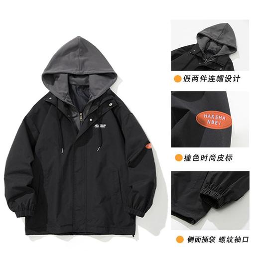 NASA假两件休闲外套男士春秋季2025新款大码学生工装夹克宽松潮牌 商品图1