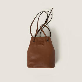 Miu Miu 女士压花字母徽标纳帕皮革迷你单肩包 棕色 5NF460 AEFX F0316