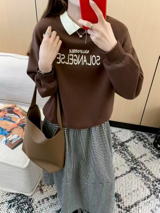 【工艺系列卫衣】刺绣款～95%棉重工刺绣SO拼色领卫衣-喜出 商品图3