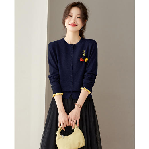 CC 27-25151开衫外套拼色南瓜毛衣外搭洋气针织衫 商品图3