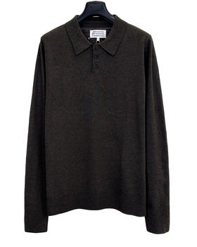 男款肘部拼接针织Polo衫毛衣016