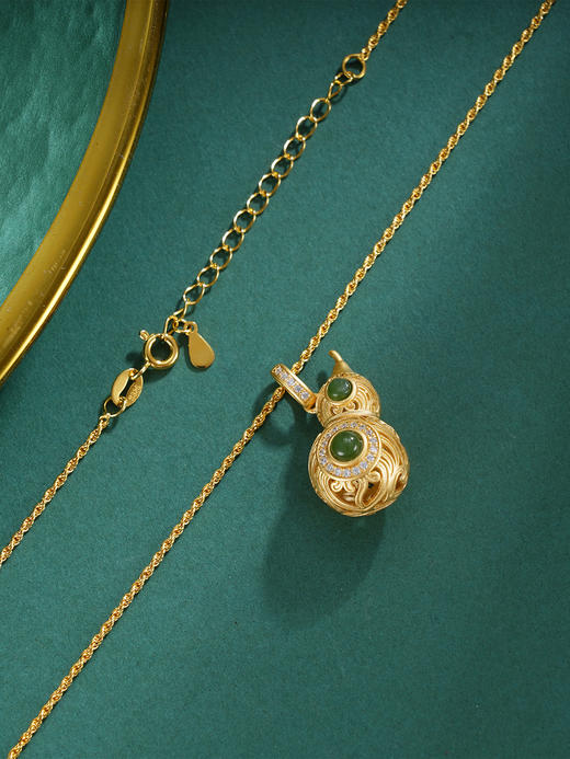 子佩集S925银【福禄倾心】套链【DZ05165】纯银古法银项链葫芦镀金2509 商品图2