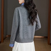 CC时尚洋气衬衣领假两件毛衣女2025年春秋新款针织设计感撞色打底衫 商品缩略图3