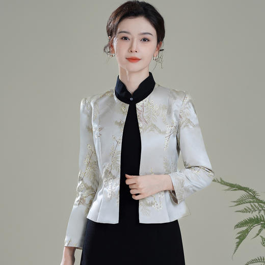 【山梅】改良新中式国风，圆领旗袍搭配上衣短外套XGT-T25099 商品图0