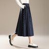 QYM M257-Y木耳边休闲裙高腰百褶裙半身裙时尚中长款气质A字裙 商品缩略图2