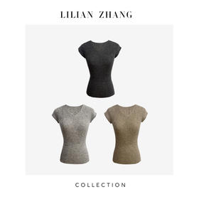 LILIAN ZHANG 春夏定制——极简薄款V领针织水溶羊毛套衫 2508001