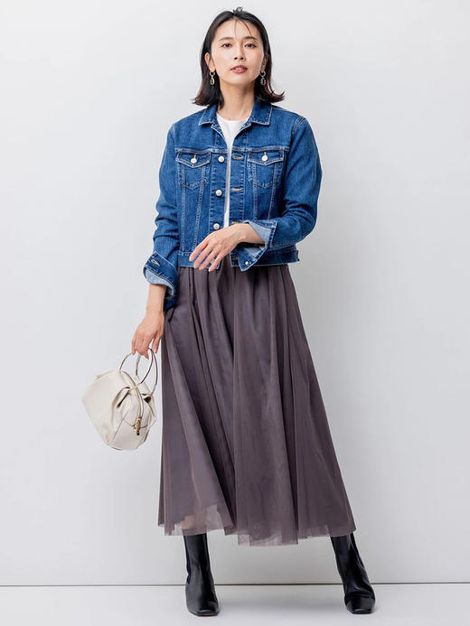 23区日系春季通勤宽松牌棉混纺水洗做旧短牛仔服外套上衣商场同款 商品图2