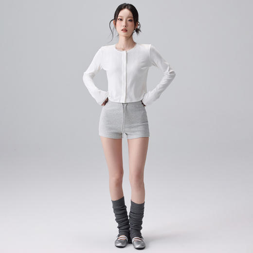 跃牌【周游世界】秋冬新款瑜伽服女纯棉透气短款休闲叠穿长袖薄外套TP0979 商品图4