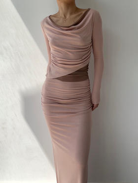 SIJIA｜AW2542 粉色针织双层半裙