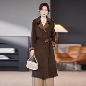 TC 53267复古羊毛双面呢大衣显瘦毛呢外套