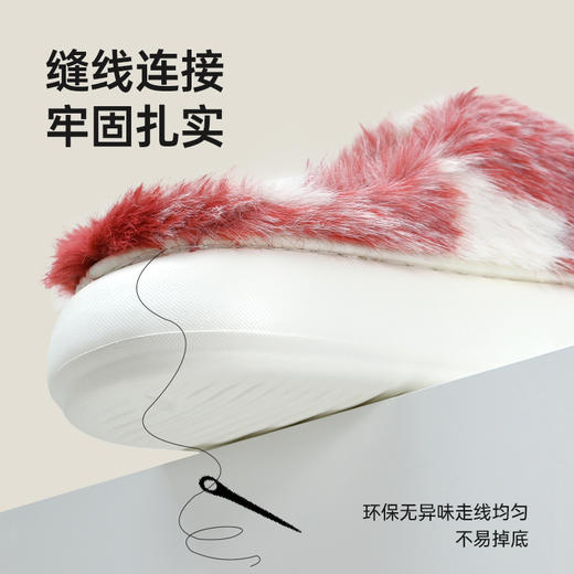 洁丽雅格子棉拖女2025新款冬季保暖家居室内情侣防滑家用毛绒鞋子 商品图3