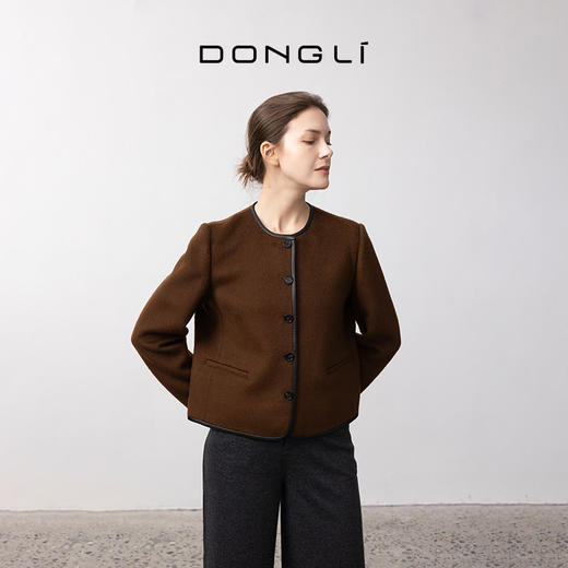 东黎 • 我不被驯化 山羊绒女士秋季皮边短款大衣 5309 商品图3