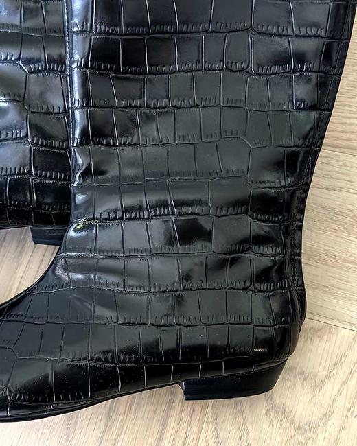 售完 THS-限时 TOT家 女士 气质款牛皮鳄鱼纹长筒靴 短靴 3色 BZ1267 商品图5