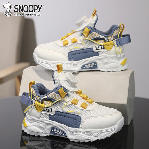 【史努比】童鞋儿童运动鞋旋钮扣跑步鞋秋季透气女老爹鞋28-39★ 商品图6