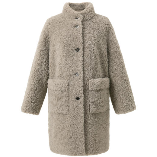 【100绵羊毛】三彩2025冬季新款立领皮草毛毛外套中长简约M 商品图4