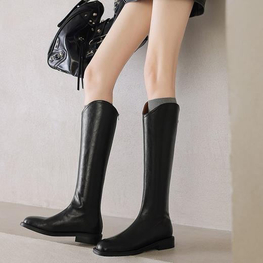 【预售7天】西部显瘦长筒骑士靴复古高筒棕色美式皮靴靴子KYD&YK3041 商品图0