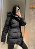 少量补到货   韩国单 纯圆正 两颗树 防风挡雨透气不钻绒 女士腰带连帽鹅绒 羽绒服 可户外可日常  只有黑色 商品缩略图7