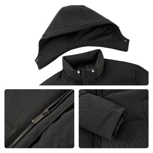 【黄金鲜羽绒】柒牌羽绒服男25冬季新款可拆卸连帽外套上衣129E70130 商品图3