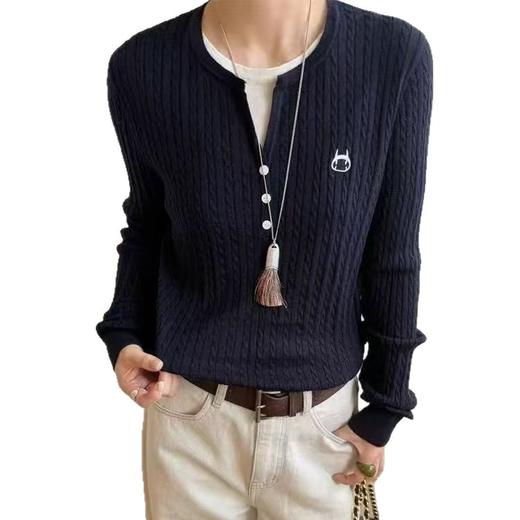 2025春秋假两件套麻花刺绣长袖韩版秋装新款长袖气质休闲女装！ 商品图3