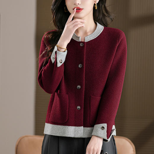 CC女士毛呢开衫2025年新款高级感秋装上衣外搭时尚轻奢外套宽松短款 商品图0