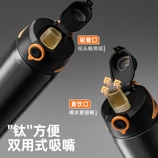 bablov纯钛保温杯男士水杯吸管杯礼盒杯子送朋友钛杯中秋国庆礼物 商品图3