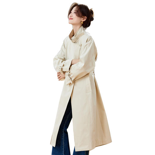 宽松休闲减龄收腰，时尚大衣外套女式风衣HR-MUZL8092 商品图4