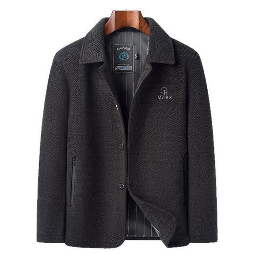 爸爸装秋冬季外套中年男士雪尼尔夹克中老年人爷爷休闲上衣 商品图4