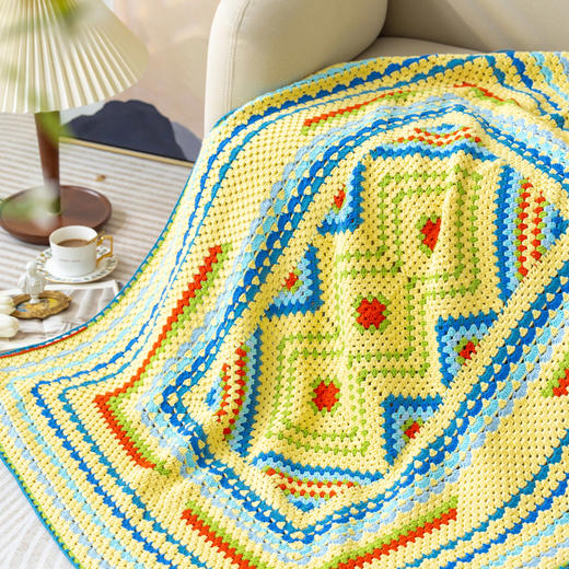 苏苏姐家方片钻石毯手工diy钩针编织4股牛奶棉毛线团毯子材料包 商品图4