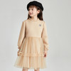 笛莎Deesha 2025冬季女童甜美气质加绒拼接针织连衣裙 商品缩略图0