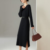 HR XF5821侧开叉针织连衣裙过膝毛衣裙气质显瘦 商品缩略图2