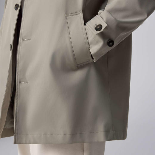 墨麦客男装高密梭织休闲翻领风衣男士秋季新款宽松拼接外套男 商品图4