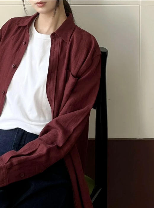 原单亚麻衬衫 商品图7