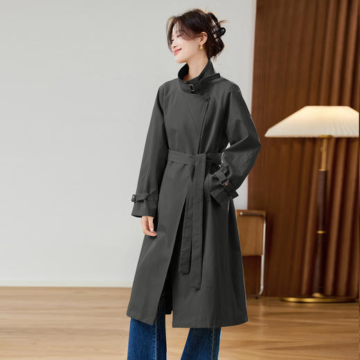 宽松休闲减龄收腰，时尚大衣外套女式风衣HR-MUZL8092 商品图0