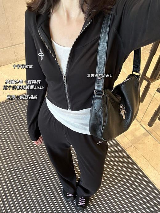 SMF* Rove潮品莫代尔棉拉链外套➕直筒裤子套装 商品图0