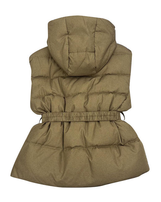 女款三角标连帽羽绒马甲P00 商品图1