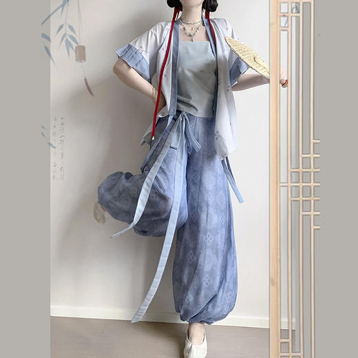 裁缝学苑AS573晋襦半臂交领短袖汉服纸样灯笼裤套装打版裁剪样板 商品图5