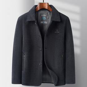 爸爸装秋冬季外套中年男士雪尼尔夹克中老年人爷爷休闲上衣