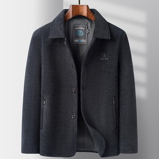 爸爸装秋冬季外套中年男士雪尼尔夹克中老年人爷爷休闲上衣 商品图0