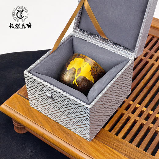 礼好天府大漆琉璃杯 成都手作非遗手工品茗主人杯 枫叶/银杏两款可选 中式仿古茶盏 轻奢伴手礼 商品图7